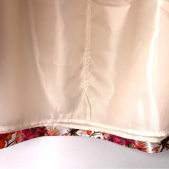 Champagne & Strawberries | Floral Skirt A Line Small Orange Flared - Picture 6 of 7